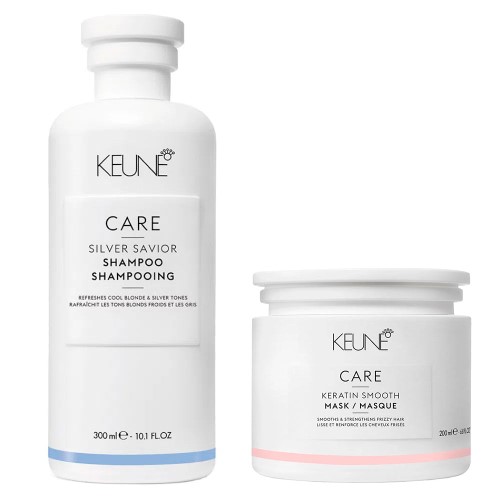 Keune Silver Savior + Keratin Smooth Kit - Shampoo + Máscara