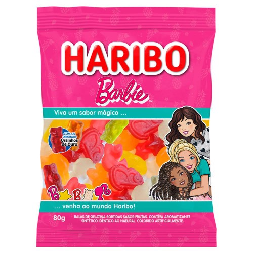 Balas de Gelatina Haribo Barbie com Ursinhos de Ouro 80g