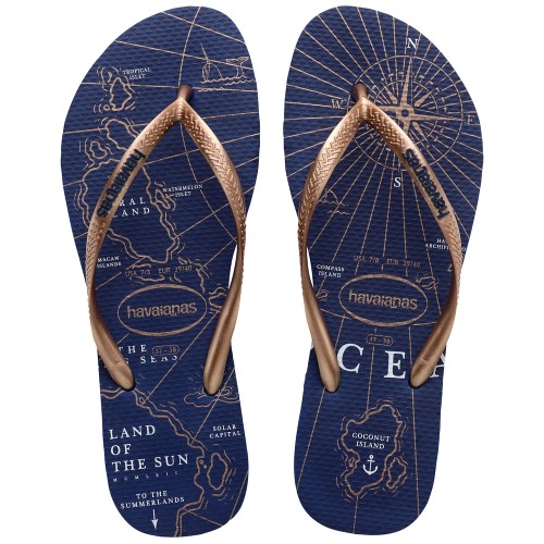 Sandálias Havaianas Slim Nautical Marinho 39/40