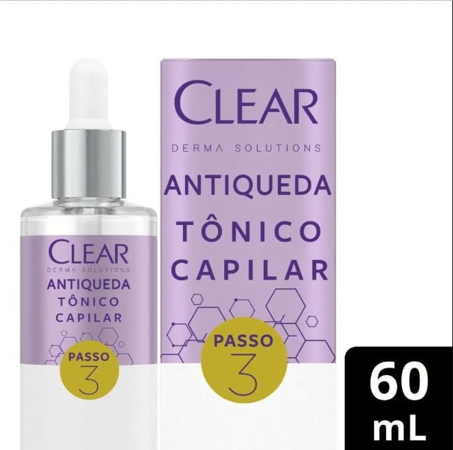 Tônico Capilar Clear Women Derma Solution Antiqueda Com 60ml