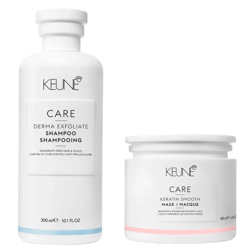 Keune Care Derma Exfoliate + Keratin Smooth Kit - Shampoo + Máscara