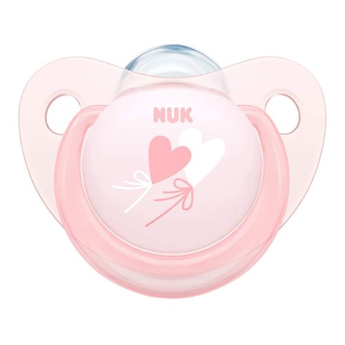 Chupeta Nuk Rose & Blue Silicone Ortodôntica Tamanho 2 +6 Meses Rosa Decorada com 1 Unidade