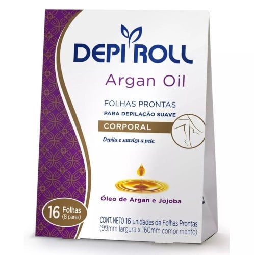 Folha Depilatória Corporal Depi Roll Argan Oil 16 Unidades