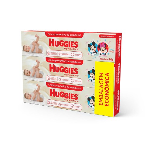 Creme Preventivo De Assadura Huggies Supreme Care 3 Unidades De 80g Cada