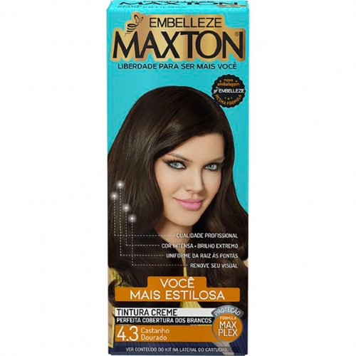 Tintura Creme Maxton 4.3 Castanho Dourado com 1 Unidade