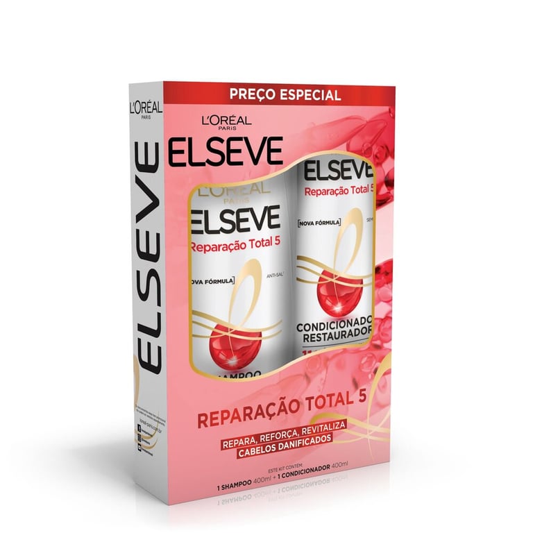 Shampoo + Condicionador Elseve Reparação Total 5 375ml+170ml Preço Especial Edição Limitada