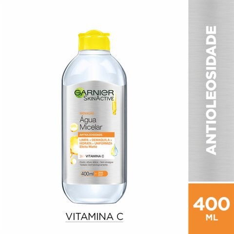 Água Micelar Garnier SkinActive Antioleosidade Vitamina C 400ml