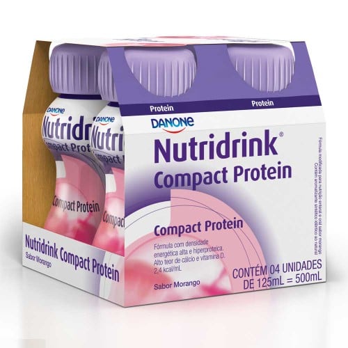 Nutridrink Compact Protein Sabor Morango com 4 unidades de 125ml cada