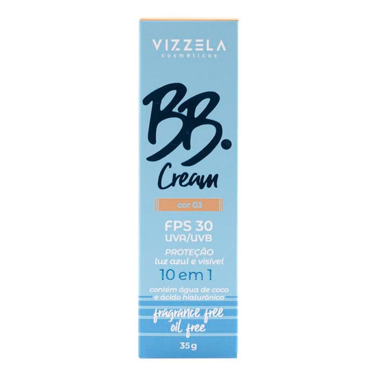 Vizzela Cosméticos 10 em 1 FPS 30 Cor 03 - BB Cream 35g