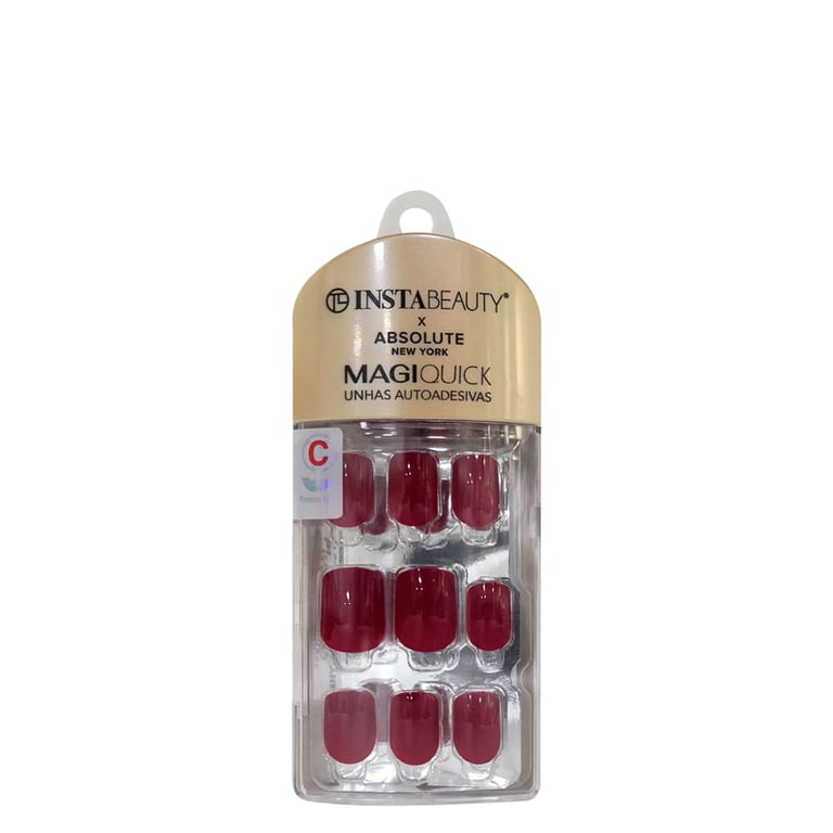 Absolute NY X Instabeauty Unhas Autoadesivas -Burgundy Red C