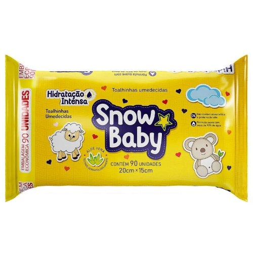 Lenço Umedecido Snow Baby Hidratação Intensa - 90 Unidades