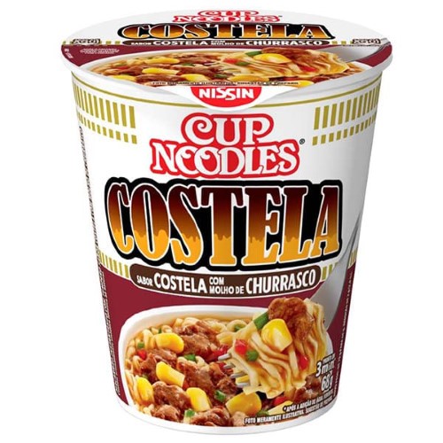 Macarrão Instantâneo Cup Noodles Sabor Costela com Molho de Churrasco com 68g