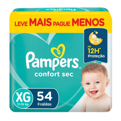 Fralda Pampers Confort Sec XG 54 Unidades