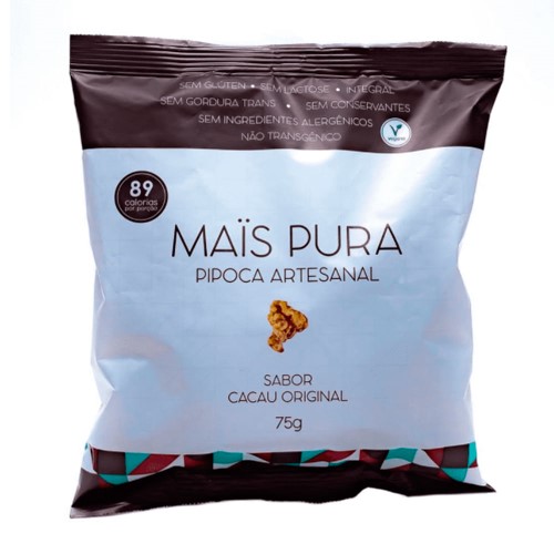 Pipoca Artesanal Maïs Pura Sabor Cacau Original 75g