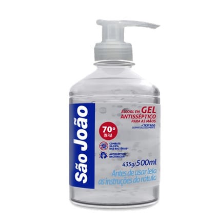 Álcool Em Gel Antisséptico São João 500Ml C/ Válvula