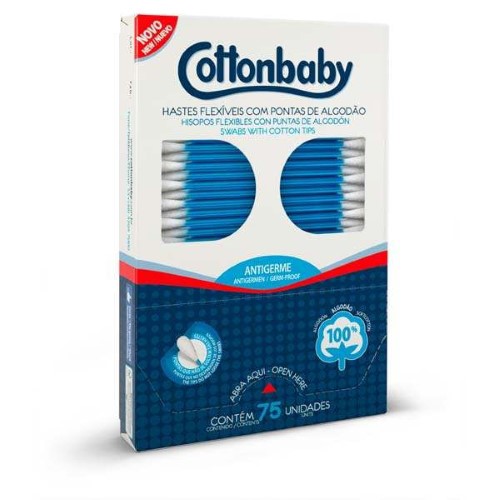 Hastes Flexíveis Cottonbaby 75 Unidades