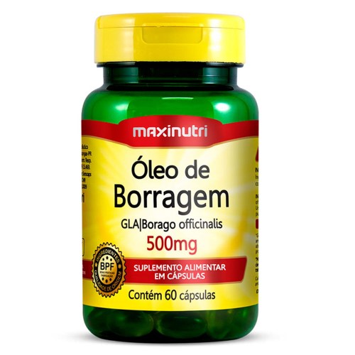 Óleo de Borragem 500mg Maxinutri 60 cápsulas