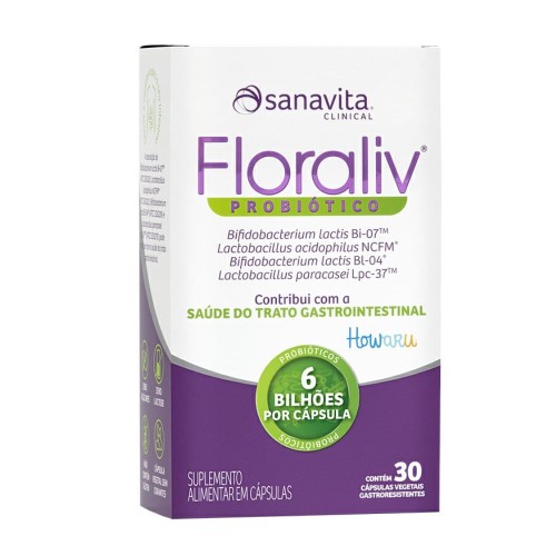 Suplemento Alimentar Sanavita Floraliv Probiótico 30 Cápsulas