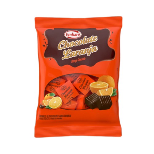 Balas Embaré Caramelo Sabor Chocolate e Laranja 38g