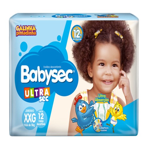 Fralda BabySec Galinha Pintadinha Ultra Sec Jumbinho XXG 12 unidades