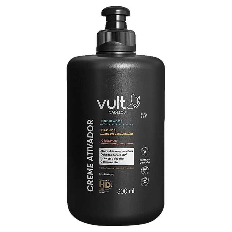 Creme Ativador Vult Hair Ondulados Cachos E Crespos 300ml