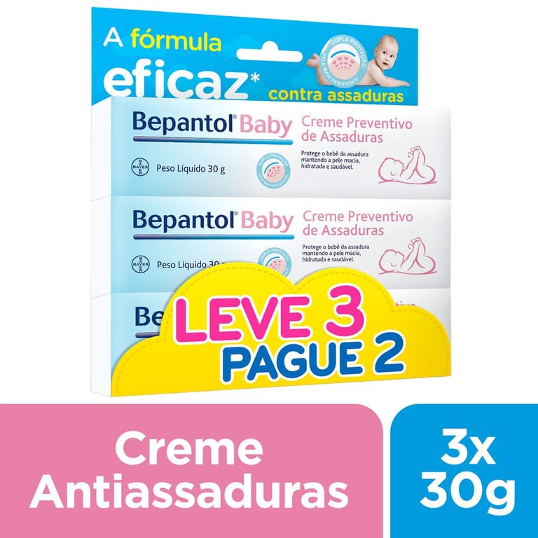 Bepantol Baby creme 3 unidades com 30g