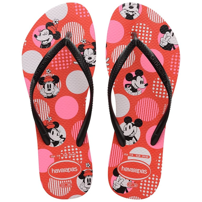 Sandálias Havaianas Slim Disney Vermelho/Preto 33/34