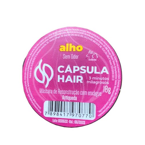 Cápsula Hair Hidratante Uma Vez Alho 18g