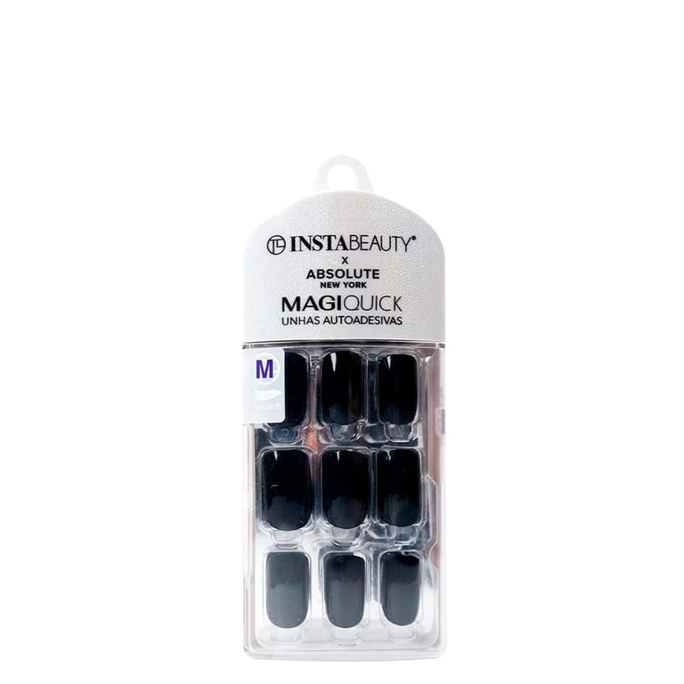 InstaBeauty X MagiQuick Média Magic Black - Unhas Postiças (24 Unidades)