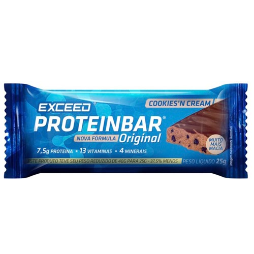 Barra de proteína Exceed Cookies Cream Original 25g