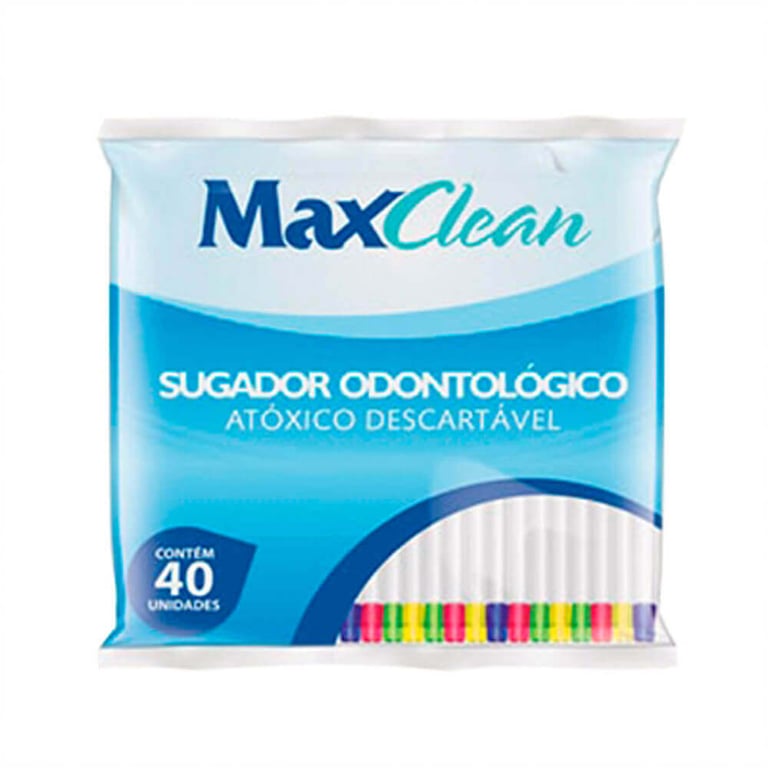 Sugador Plástico Colorido Descartável com 40 - Maxclean