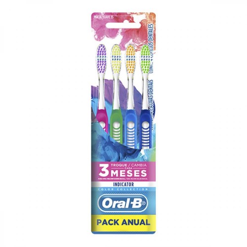 Escova Dental Oral-B Indicator Color Collection 4 unidades