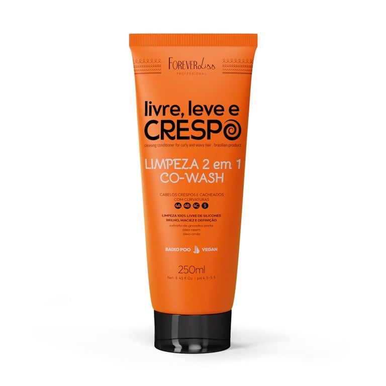 Co-wash Limpeza 2 Em 1 Livre Leve E Crespo Forever Liss 250ml