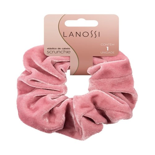 Elástico De Cabelo Lanossi Scrunchie Velvet Rose 1 Unidade