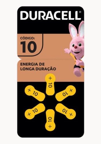 Pilha para Aparelho Auditivo 10 Duracell com 6 unidades