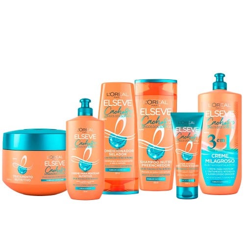 Elseve Cachos Longos dos Sonhos Kit - Shampoo + Condicionador + Creme Noturno + Creme 3 em 1 + Creme de Tratamento e Creme de Pentear