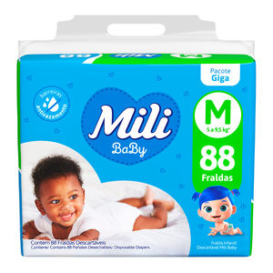 Fralda Infantil Mili Baby Giga M 88 Unidades