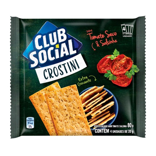 Biscoito Club Social Crostini Tomate Seco e Salsinha 80g