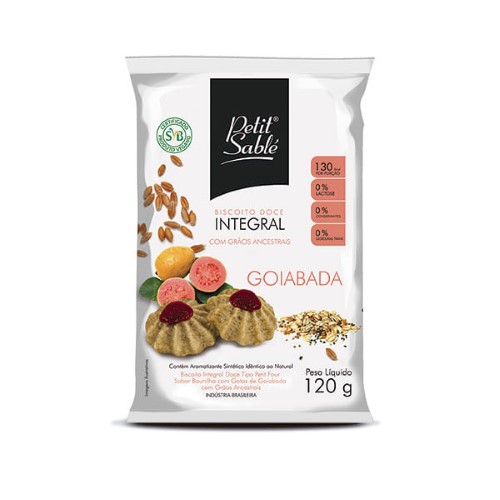 Biscoito Petit Sablé Integral Doce Goiabada 120G