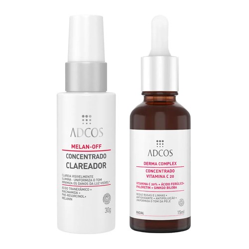 Adcos Melan-Off e Derma Complex Kit - Sérum Clareador + Sérum Anti-Idade