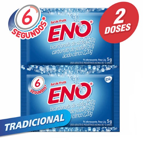 Sal de Fruta Eno Tradicional 2 envelopes 5g cada