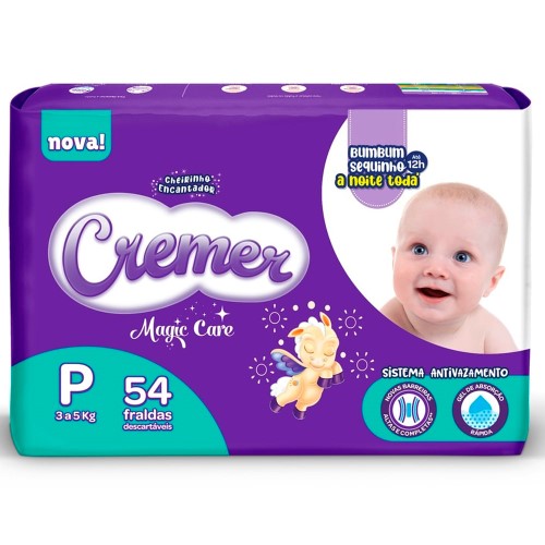 Fralda Descartável Cremer Magic Care P - 54 Unidades