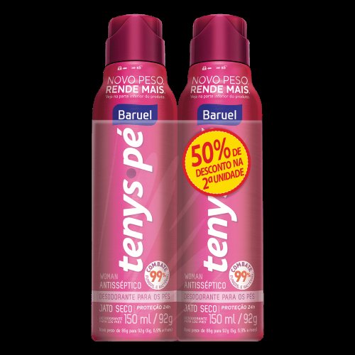 Tenys Pé Baruel Woman Aerosol Jato Seco 150ml com 50% Desconto na Segunda Unidade