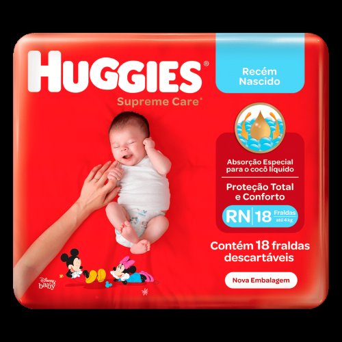 Fraldas Huggies Supreme Care RN 18 fraldas