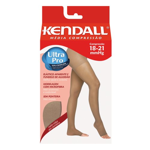 Meia Calça Kendall Feminina Média Compressão (18-21mmHg) Ponteira Aberta Tamanho GG Cor Mel