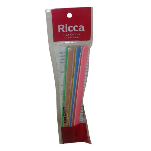 Lixa de Madeira para Unha Ricca Colors com 6 Unidades