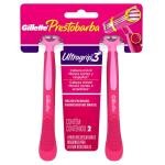 Aparelho de Barbear Prestobarba Gillete Ultragrip 3 feminino 2 unidades