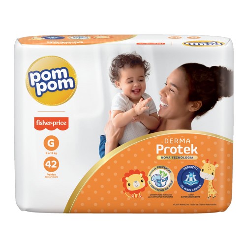 Fralda Pom Pom Derma Protek G - 42 Unidades