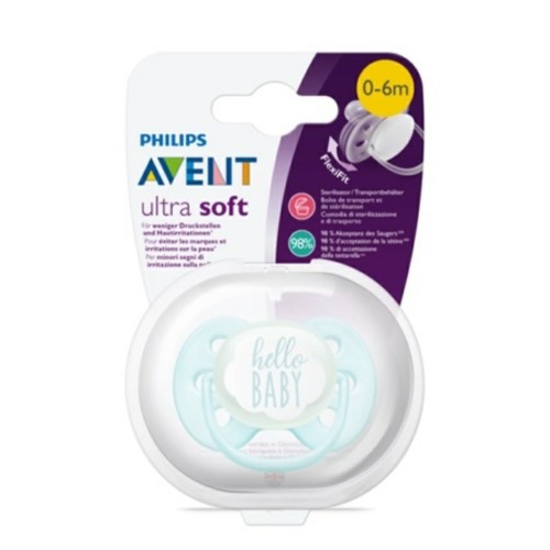 Chupeta Philips Avent Ultra Soft 0-6 Meses Scf522/01 Hello Baby 1 Unidade