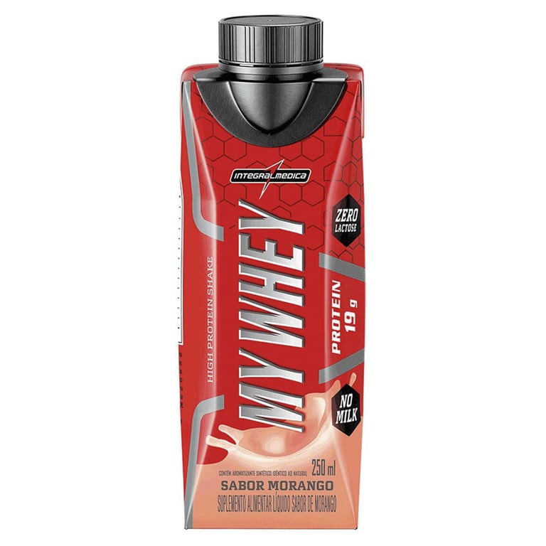 Whey Protein Líquido Integralmedica My Whey Morango Sem Lactose 250ml